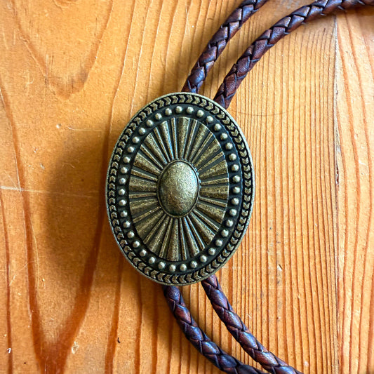 Brass Concho Bolo Tie