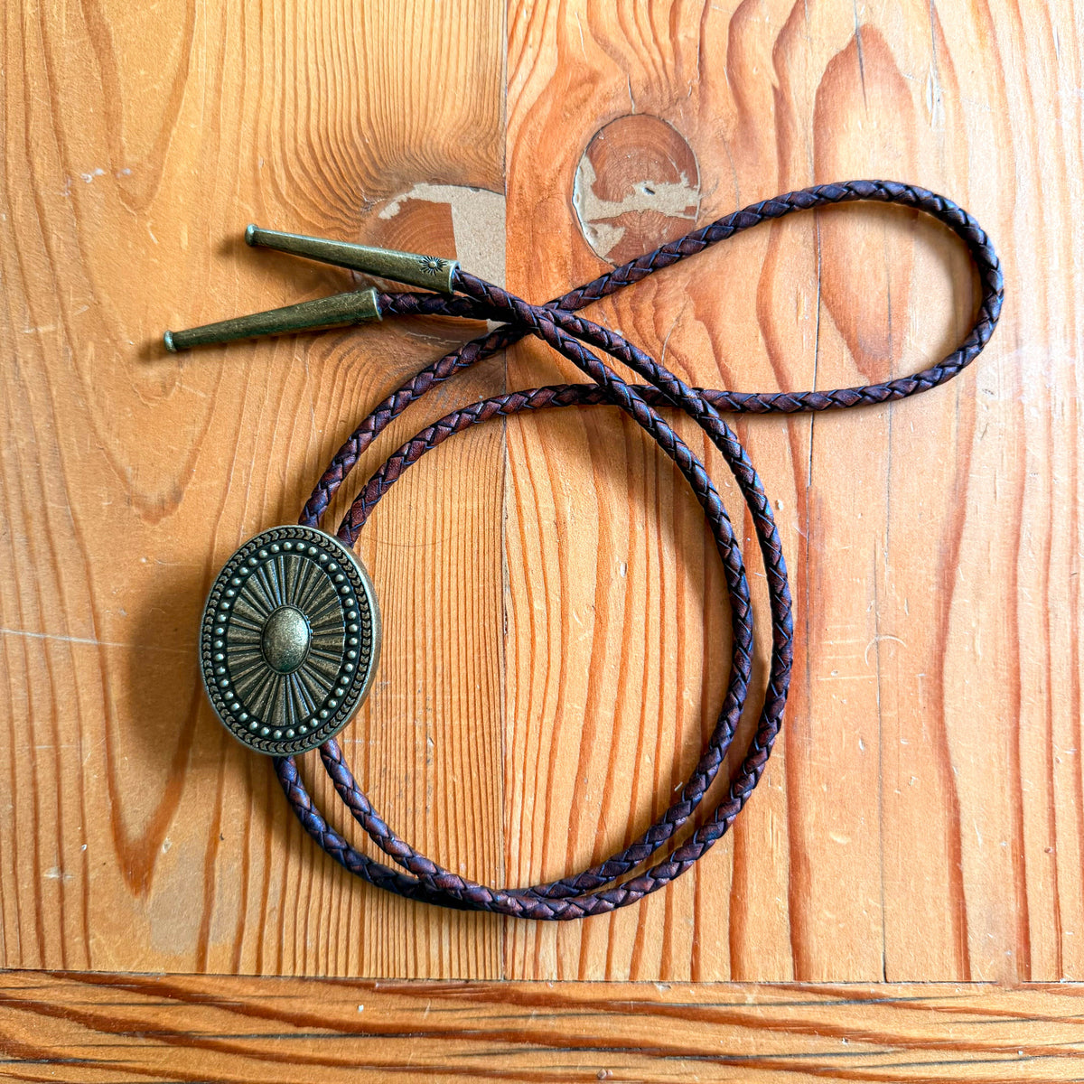 Brass Concho Bolo Tie