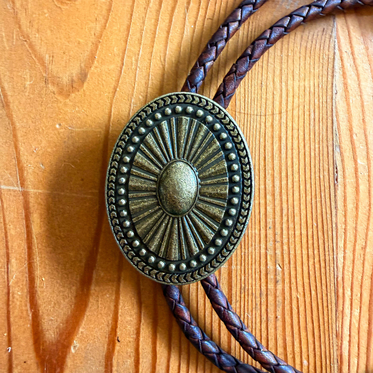 Brass Concho Bolo Tie