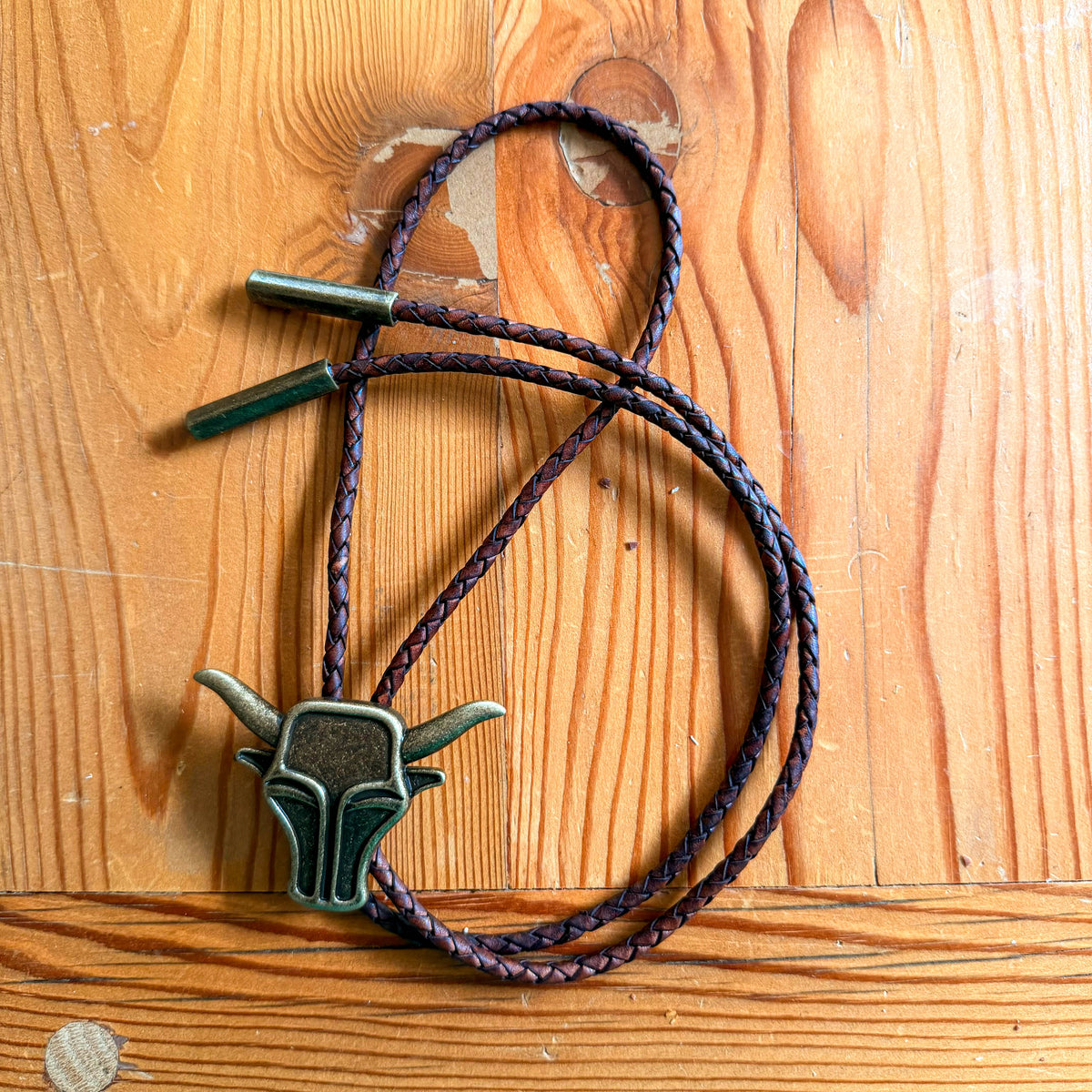 Brass Bull Bolo Tie