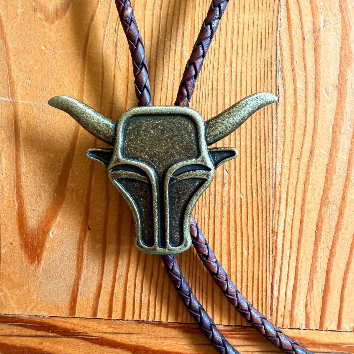 Brass Bull Bolo Tie