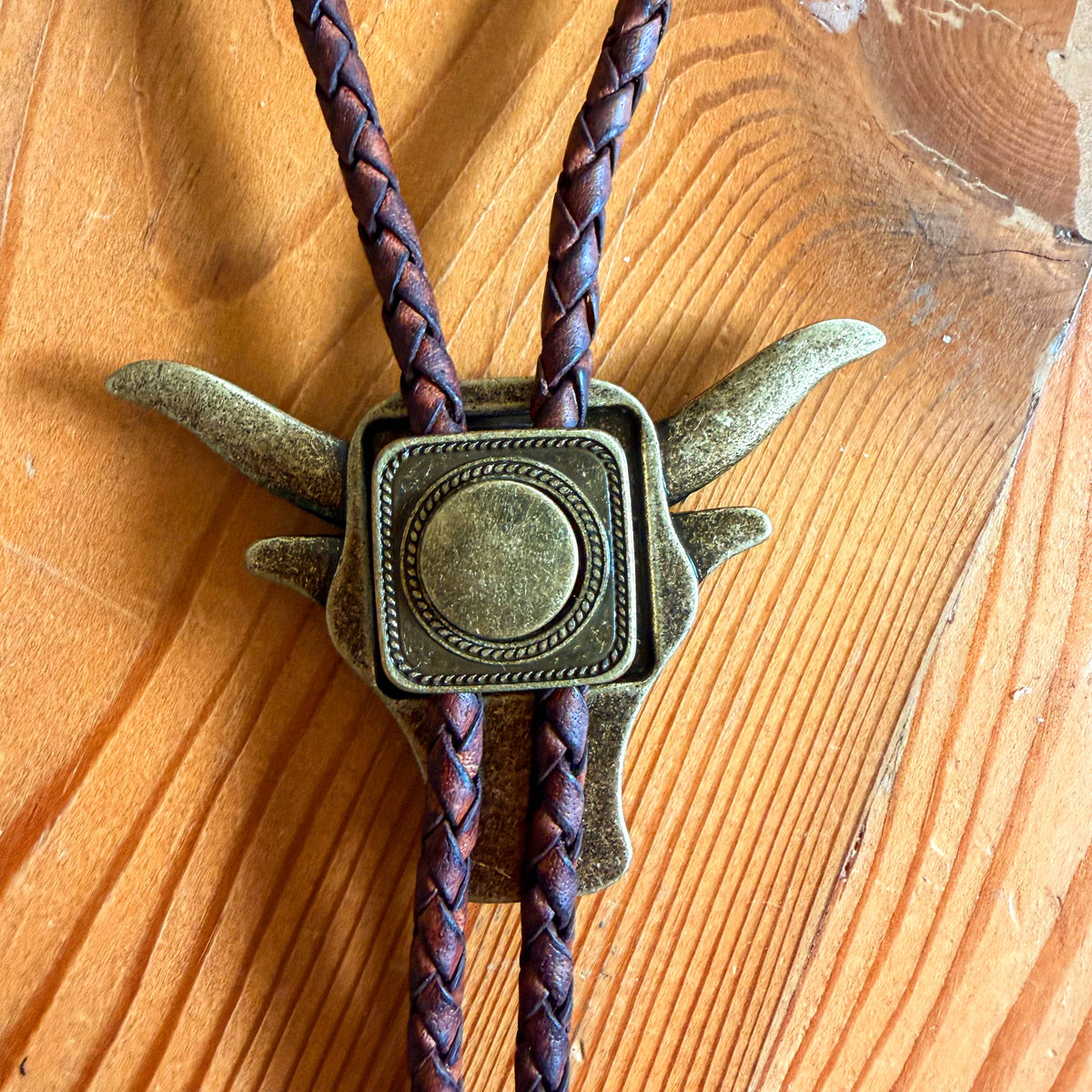 Brass Bull Bolo Tie