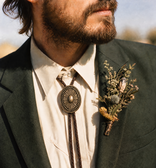 Brass Concho Bolo Tie