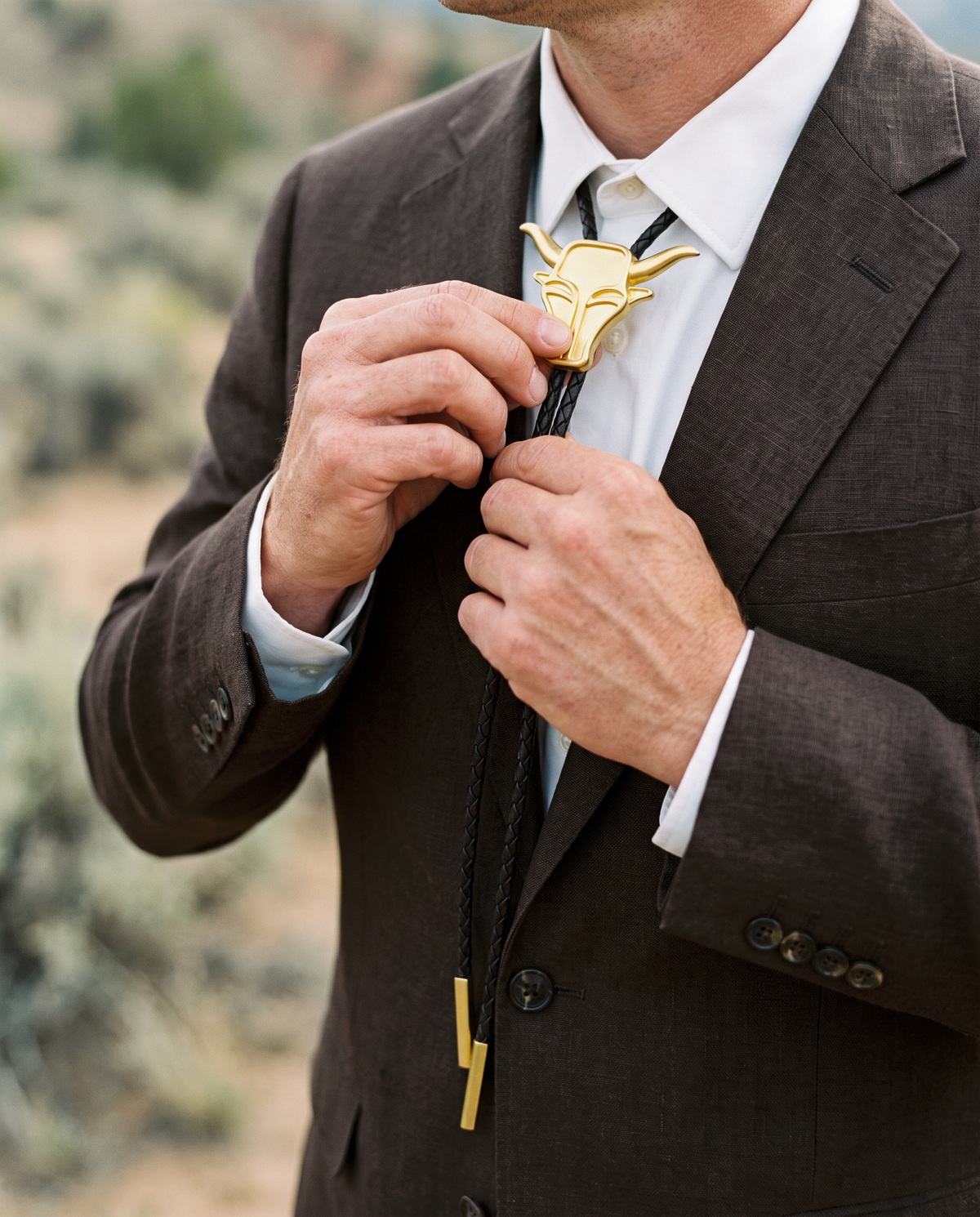 Gold Bull Bolo Tie